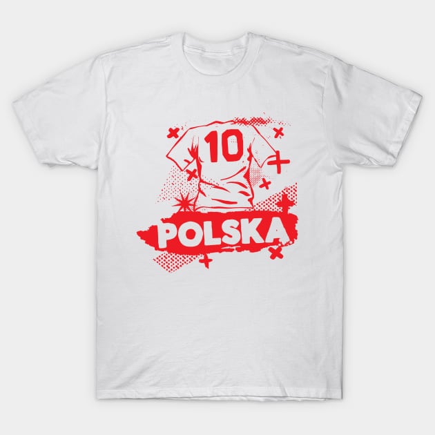 Vintage Polish Football // Retro Grunge Poland Soccer T-Shirt by SLAG_Creative